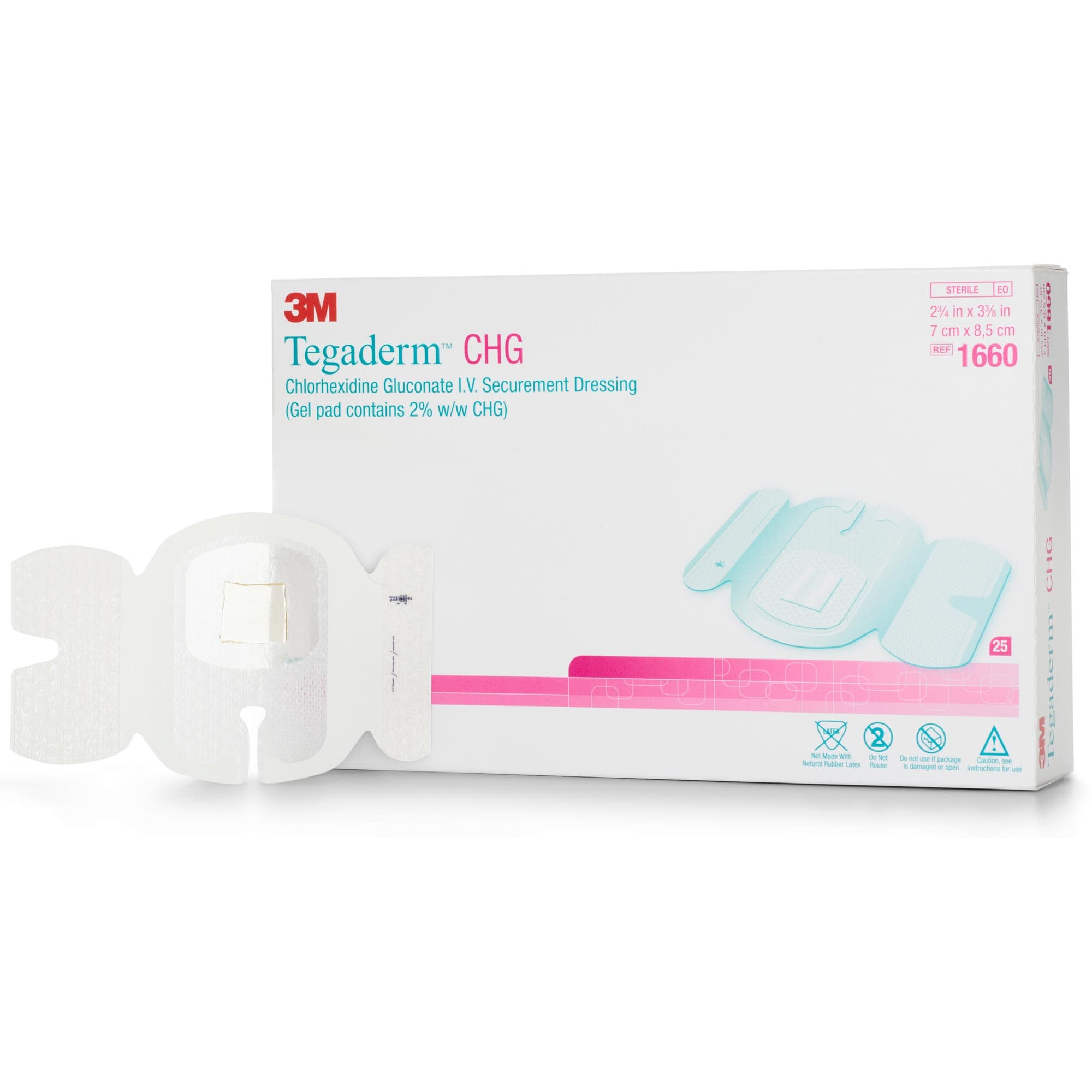 3M Tegaderm CHG IV Securement Dressing, 7 x 8.5 cm - Box of 25 - Image 1