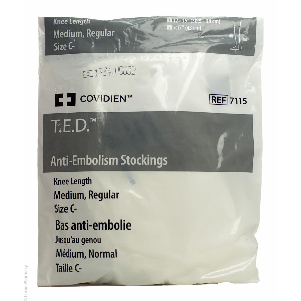 T.E.D Knee High Anti-Embolism Stockings, White, Medium-Regular - Pair - Image 1