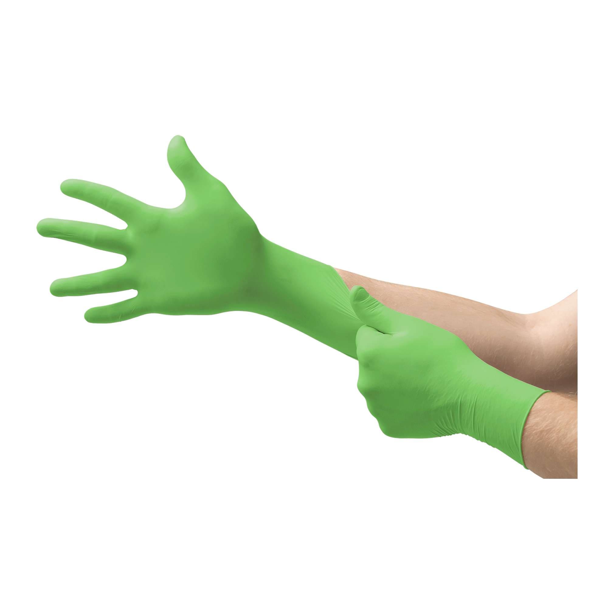 Ansell Exam Glove, Neoprene, Large (8.5-9), Polymer Coated, Beaded Cuff, Green, Powder-Free - Case of 2000 - Image 1