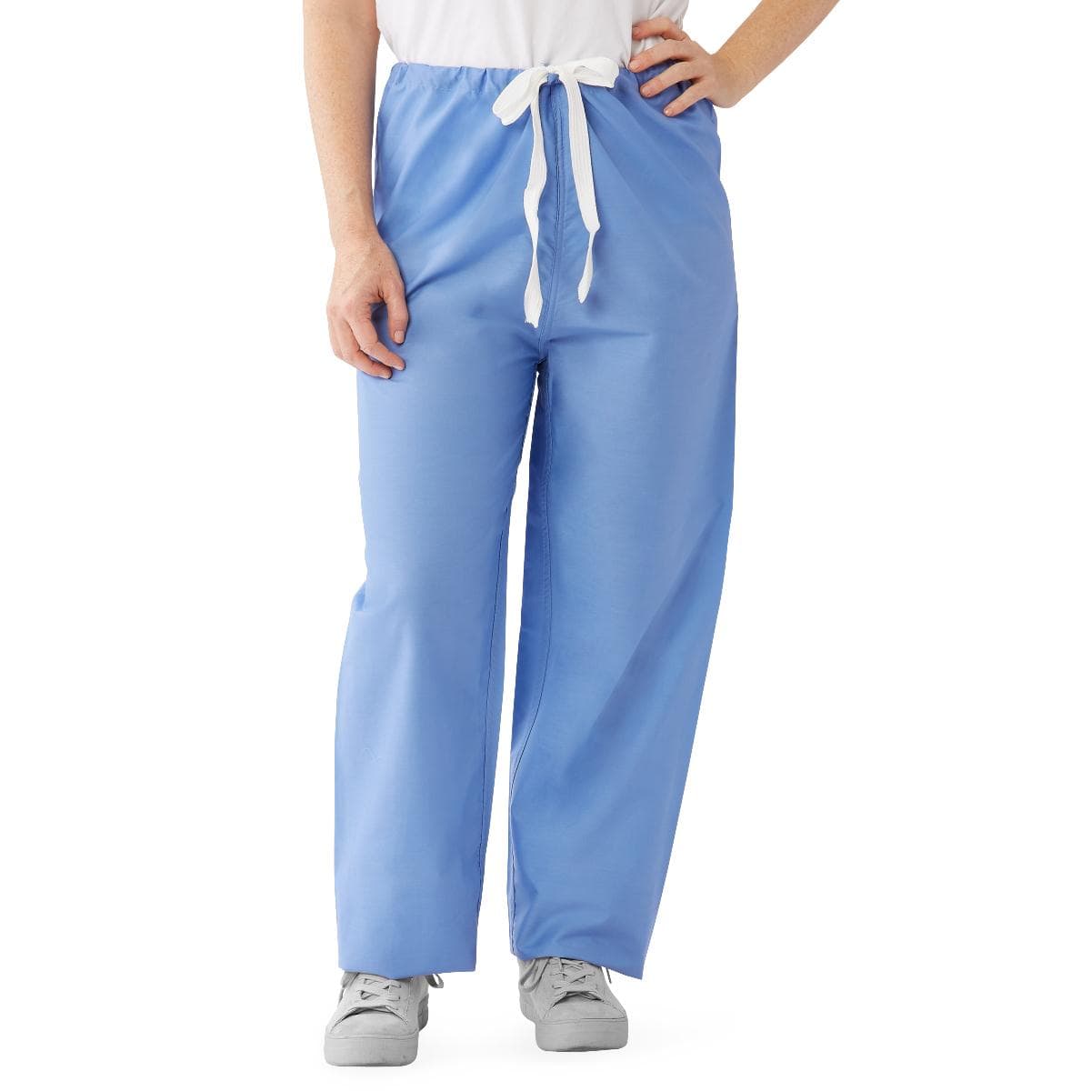Encore Unisex Reversible Scrub Pants with Drawstring Waist, Medline Color Coding, Ceil Blue, Extra Large - Image 1