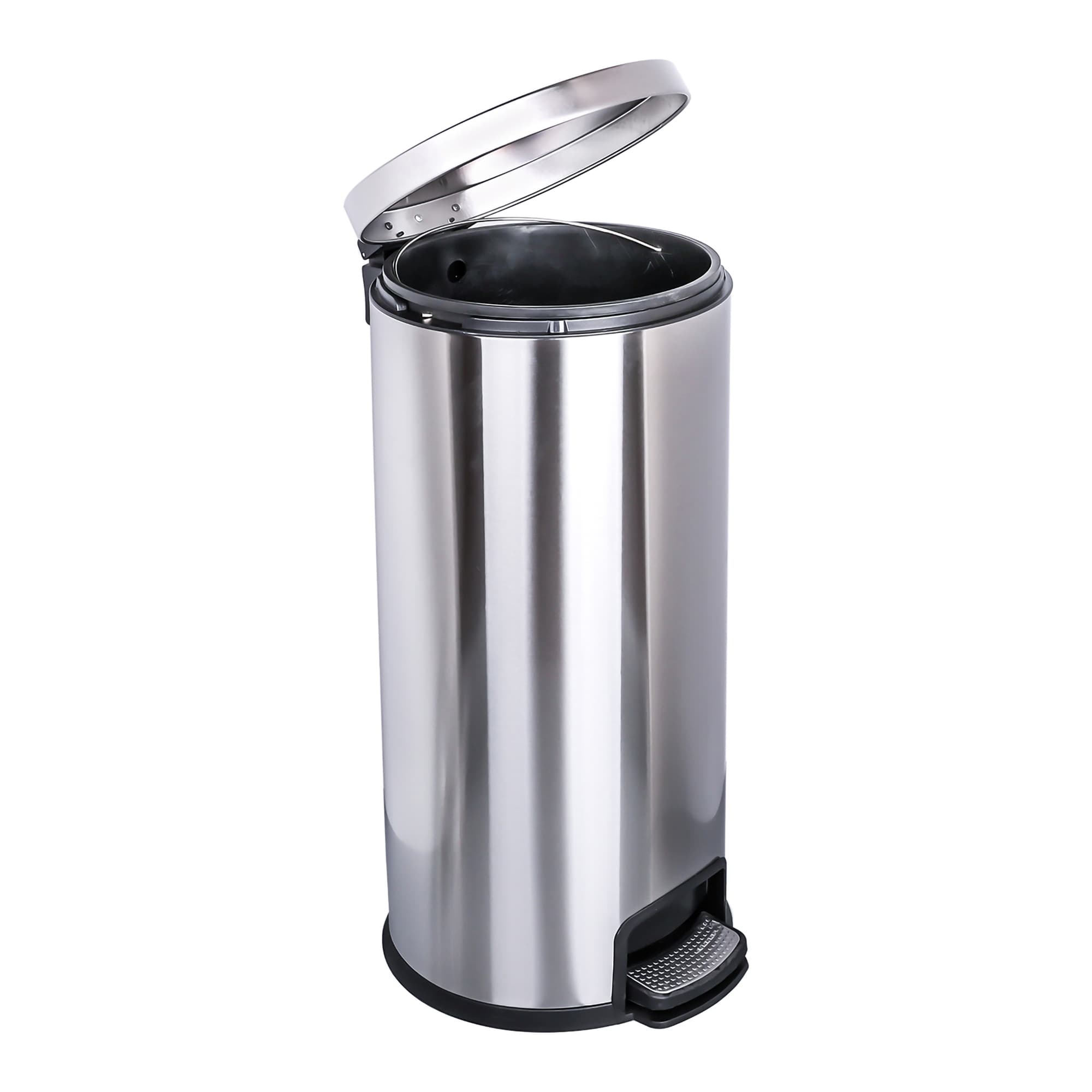 McKesson Silver Metal Round Trash Can - Image 2