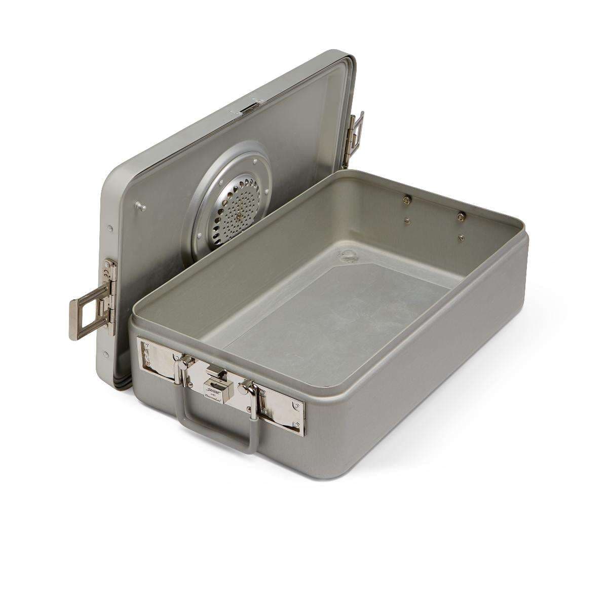 Medline Steriset Half-Size Sterilization Container With Lid And Handle, 12 x 10.75 x 6 Inch - Image 1