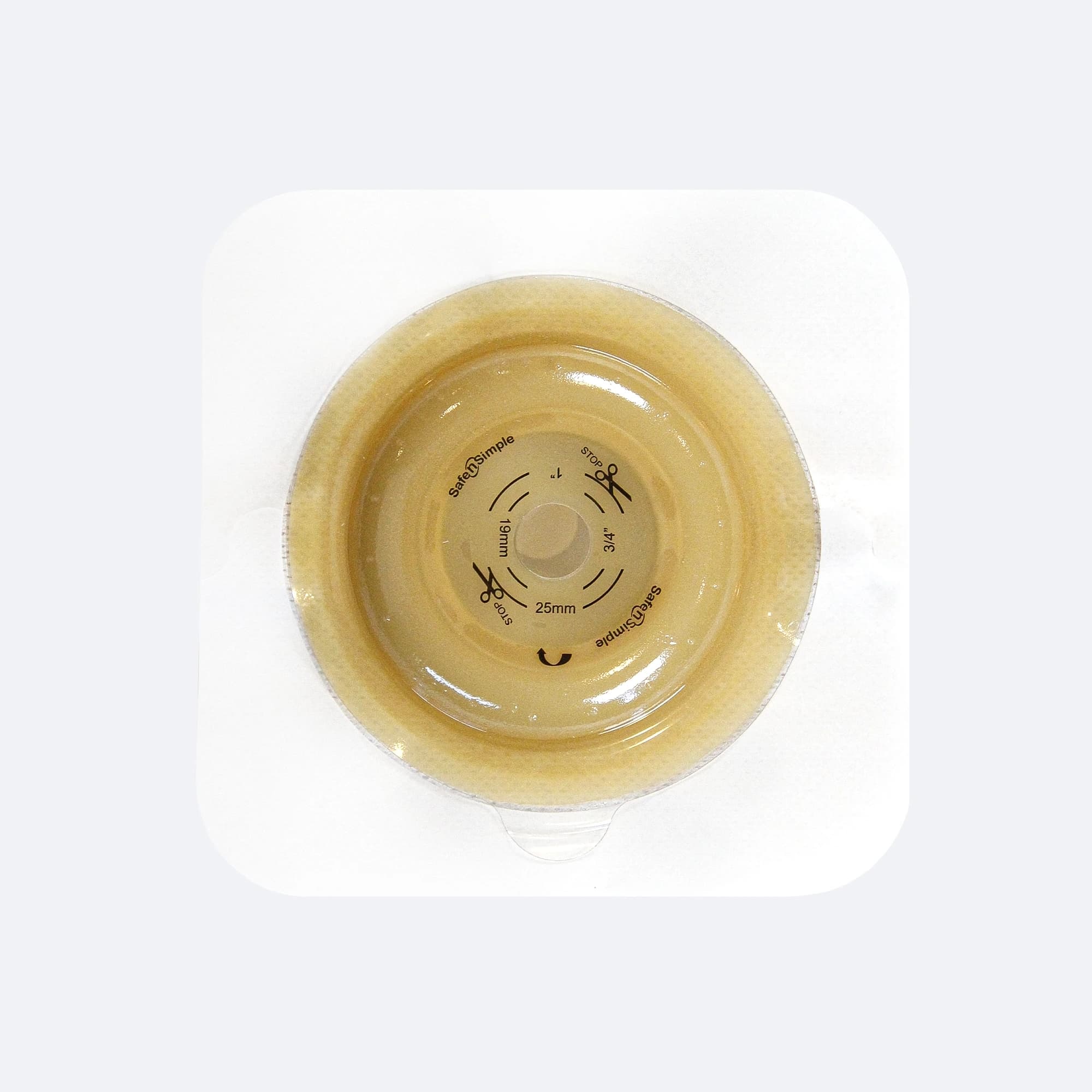 Safe n Simple 2-Piece Ostomy Wafer, 50mm, White Convex, Cut to Fit - Case of 40 - Image 1