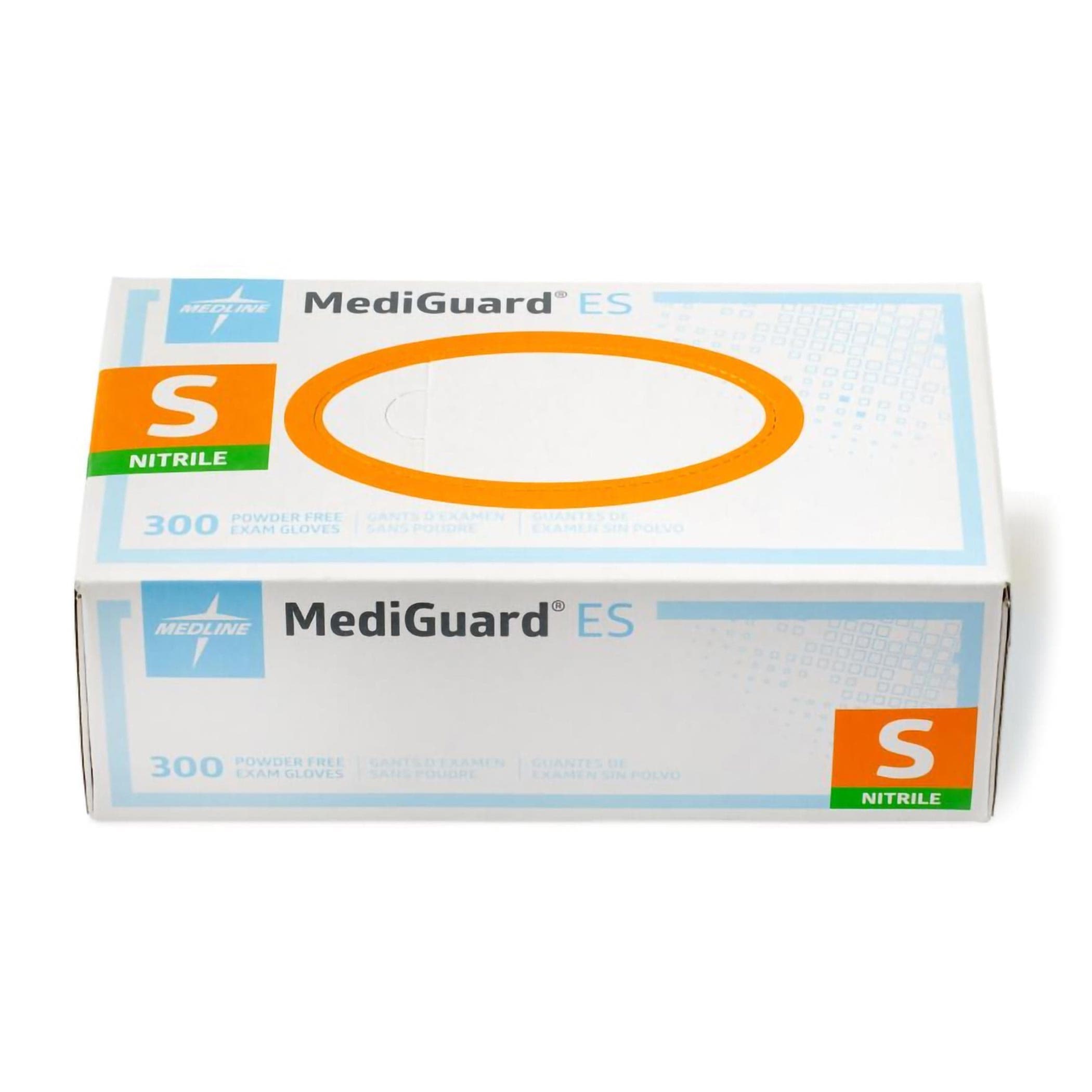 MediGuard ES Exam Glove Blue Beaded Cuff 2 mil to 4 mil Range, Small - Box of 300 - Image 1
