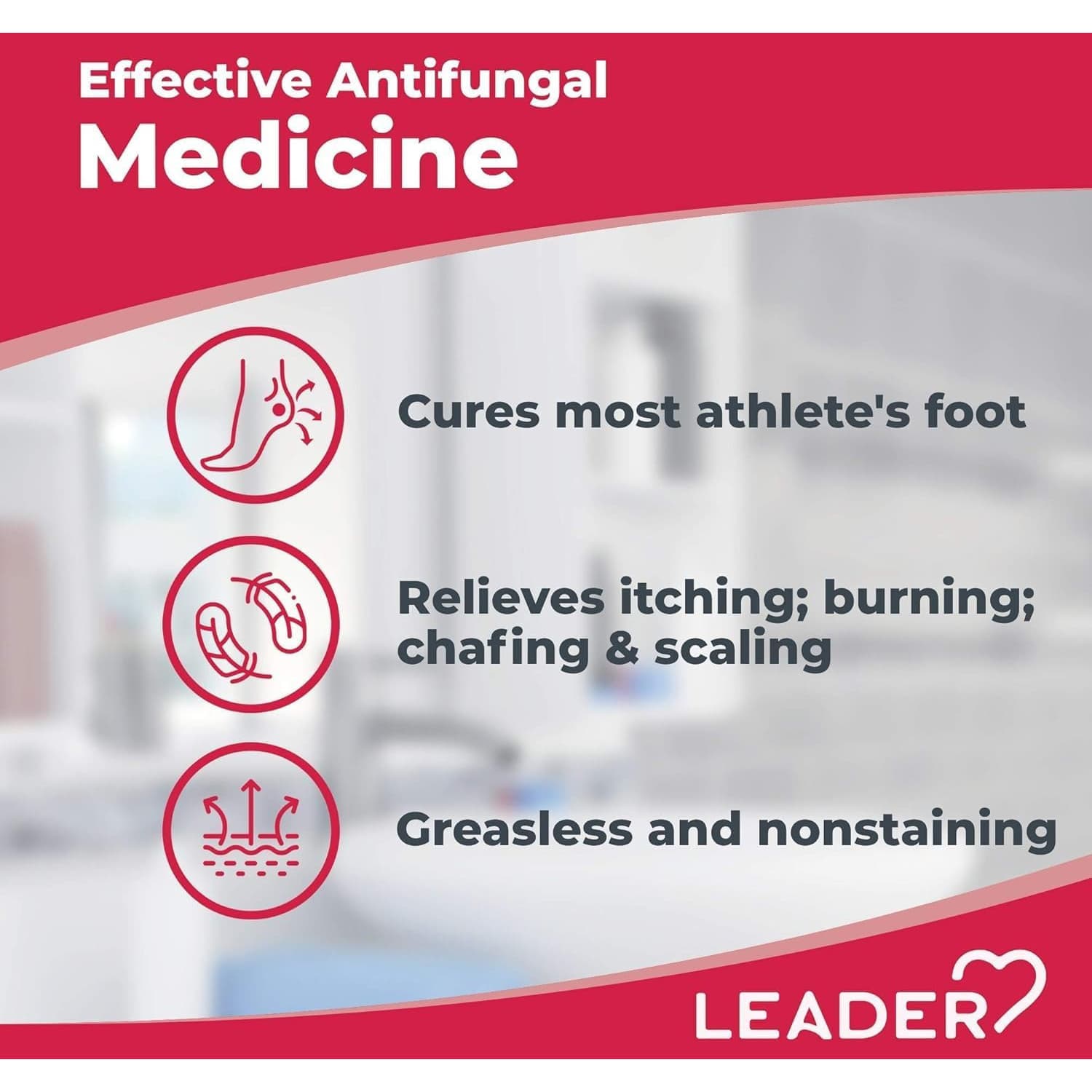 Leader Athlete's Foot Full Prescription Strength Cream, 0.5 oz - Each - Image 3