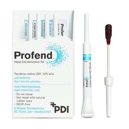 Profend Impregnated Nasal Swabstick Kit Povidone-Iodine NonSterile - Box of 12 - Image 1