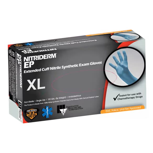 NitriDerm EP Nitrile Exam Gloves, Extra Large - Case of 1000 - Image 1