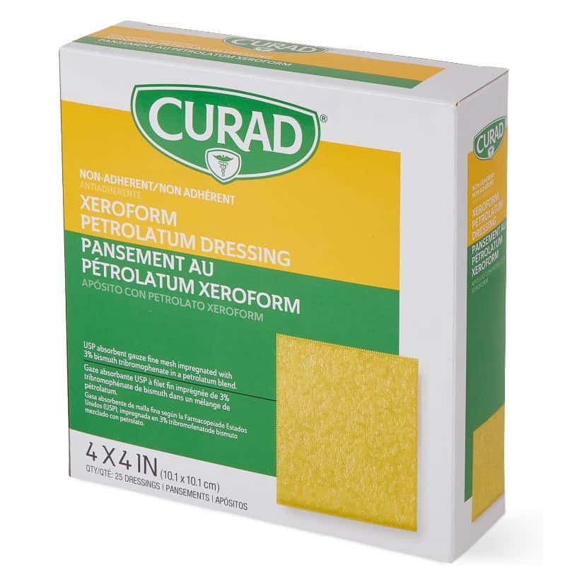 Curad Non Adherent Xeroform Petrolatum Gauze Dressing