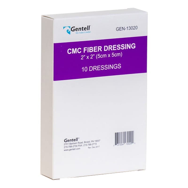 Gentell CMC Fiber Dressing, 2 x 2 Inch - Box of 10 - Image 1