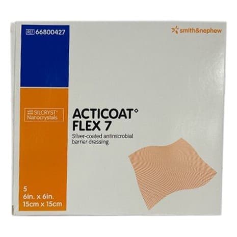 Acticoat Flex 7 Silver Barrier Dressing, 6 x 6 Inch - Case of 20 - Image 1