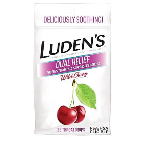 Luden's Dual Relief Cough Drops, Wild Cherry - 25 Count - Image 1