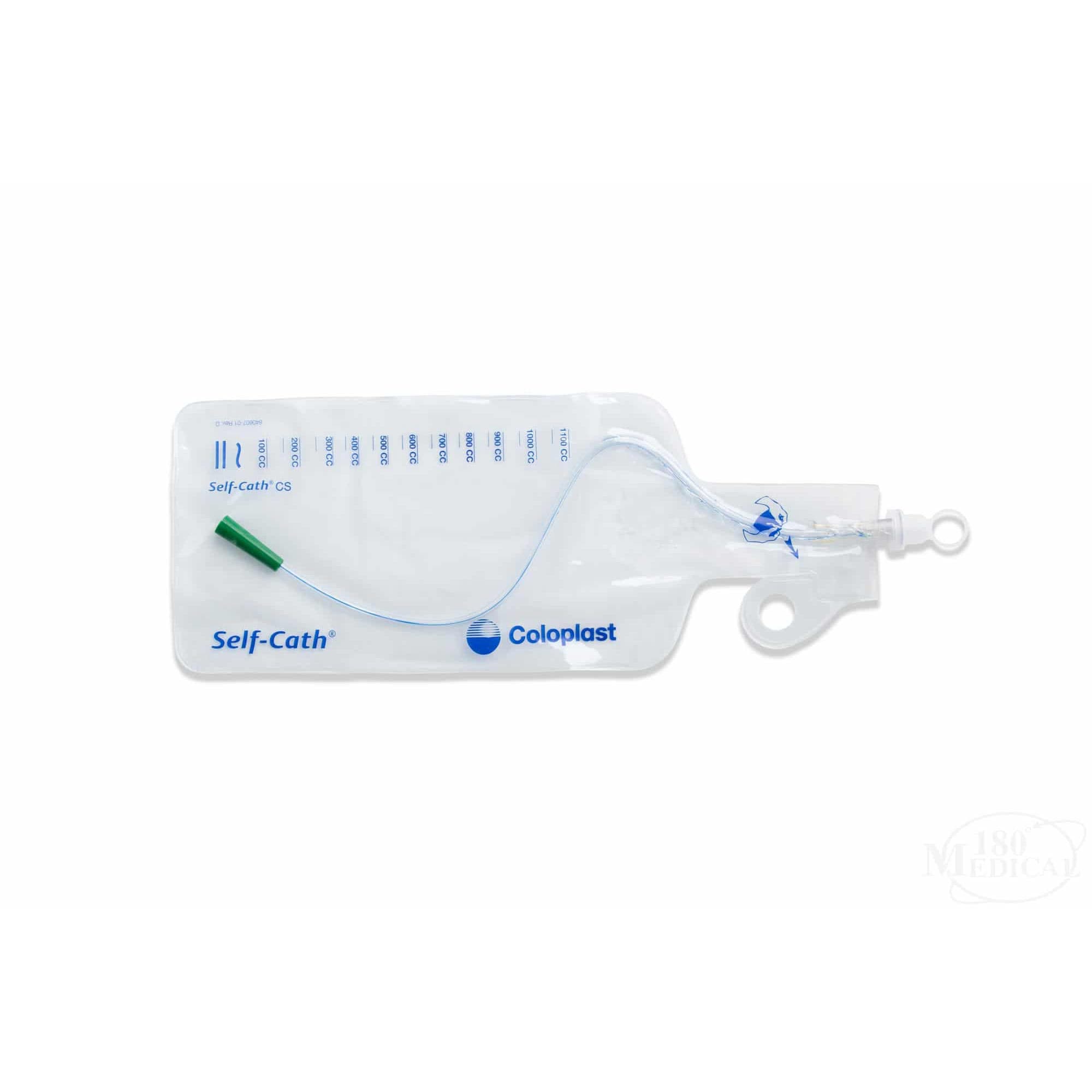 Self-Cath Tapered Coude Tip Closed System Catheter with Guide Stripe, 14 Fr, 16" - Each - Image 1