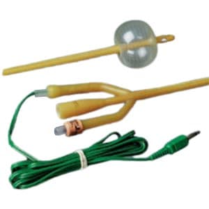 Bardex Lubricath Temp-Sensing 2-Way Foley Catheter with Preattached Cable, 16 Fr - Each - Image 1