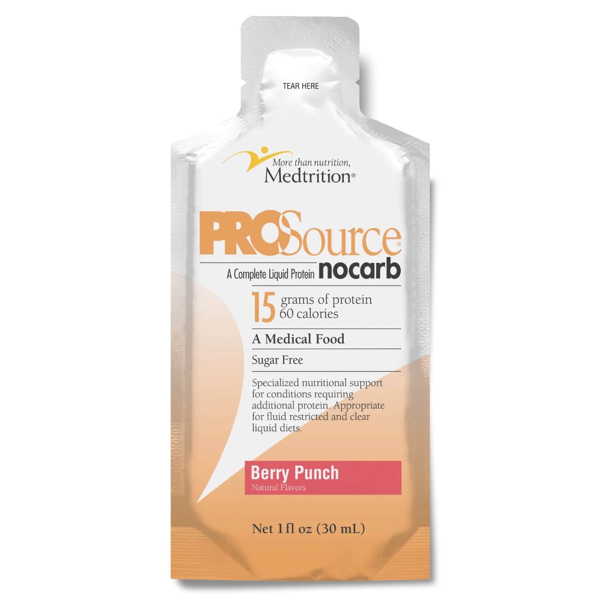 ProSource NoCarb Protein Supplement, Berry Punch 1 oz - Case of 100 - Image 1