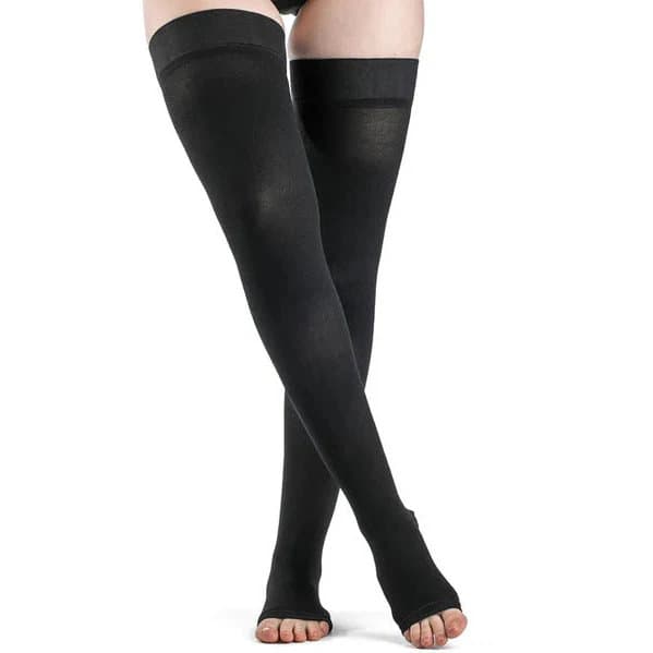 Sigvaris Dynaven Thigh High Open Toe Compression Stockings, Unisex