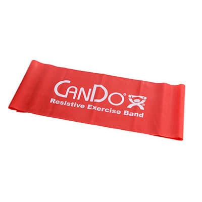 CanDo Latex Exercise Band, 5 Foot Singles Red, Light - Image 1