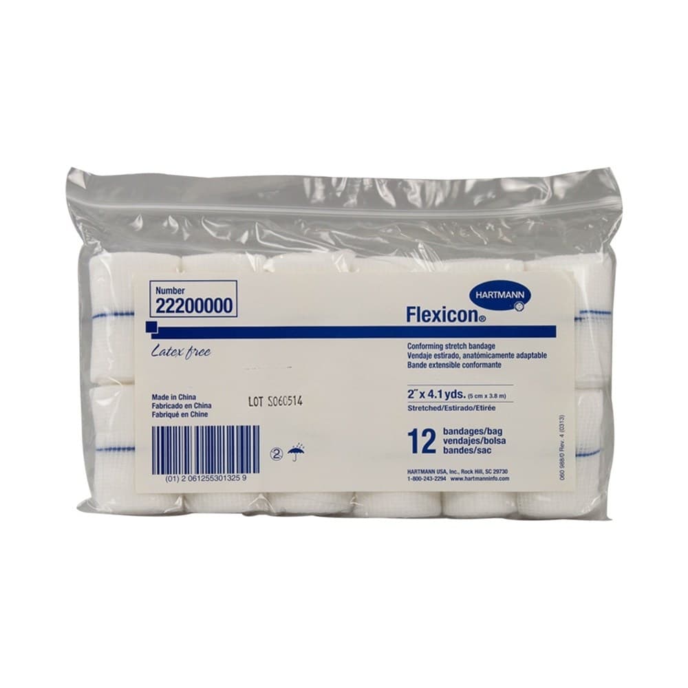 Flexicon Non Sterile Conforming Bandage, 2 Inch x 4-1/10 Yard - Bag of 12 - Image 1