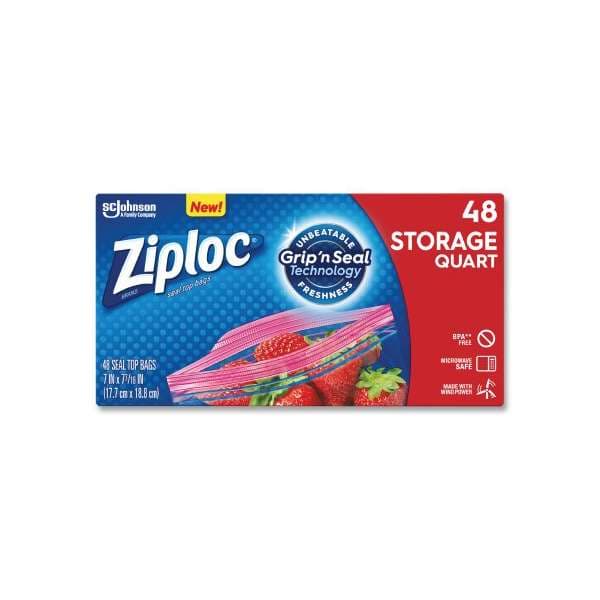 Ziploc Reclosable Bag, Clear, 8-1/2 x 9.6 Inch - Box of 48 - Image 1