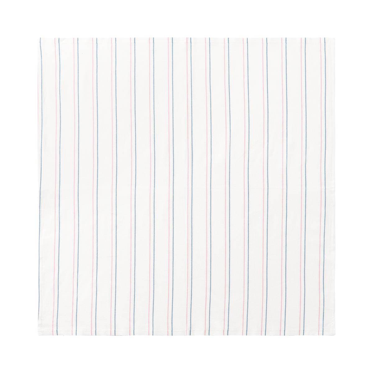 Medline Kuddle-Up Flannel 100% Cotton Baby Blanket, White with Pink and Blue Stripe, 36" x 36" - Each - Image 1