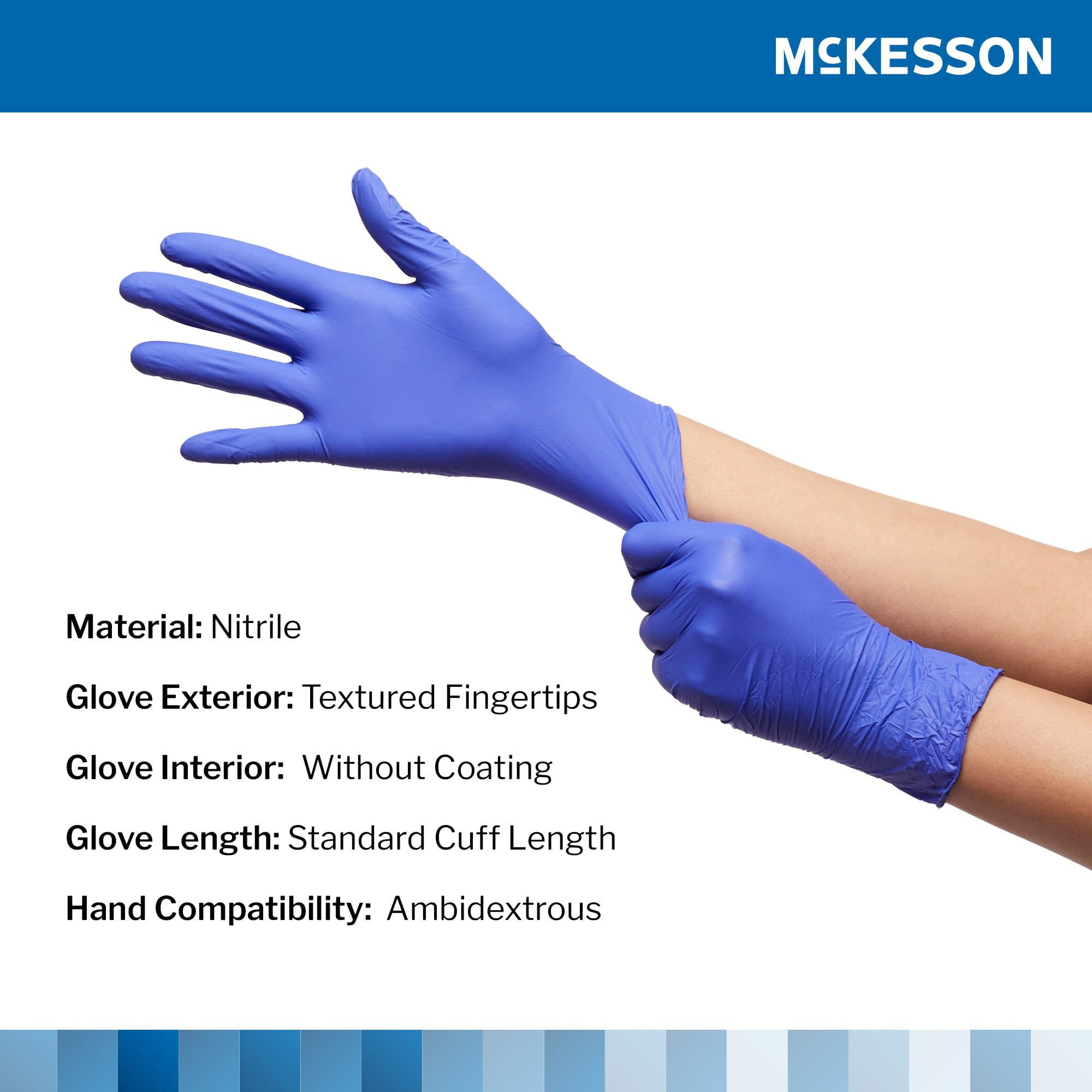 McKesson Confiderm 3.0 Nitrile Powder Free Exam Gloves - Image 3