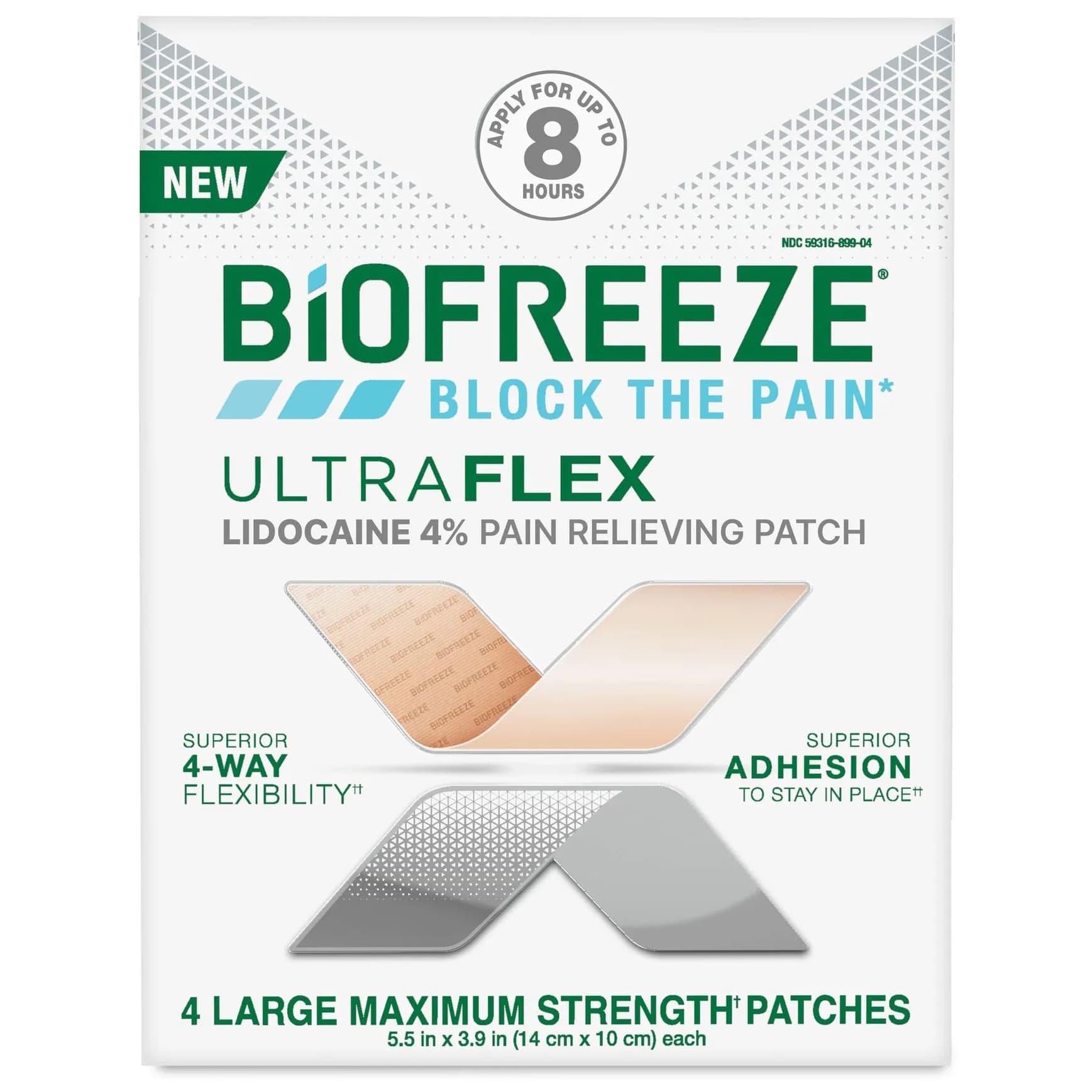 Biofreeze UltraFlex Lidocaine Patch - Box of 4 - Image 1