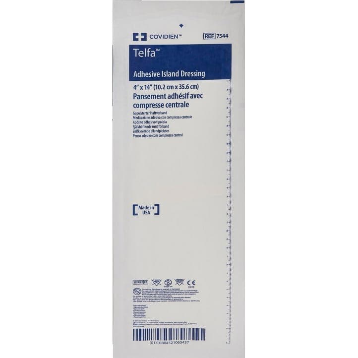 Telfa Adhesive Island Dressing, 4 x 14 Inch - Image 1