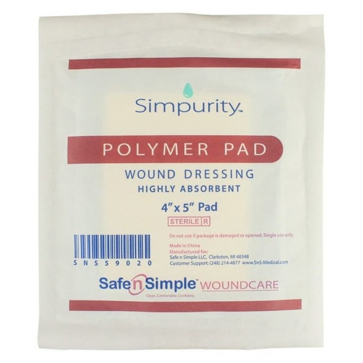 Simpurity Absorbent Polymer Pad Dressing, 4 x 5 Inch - Box of 10 - Image 2