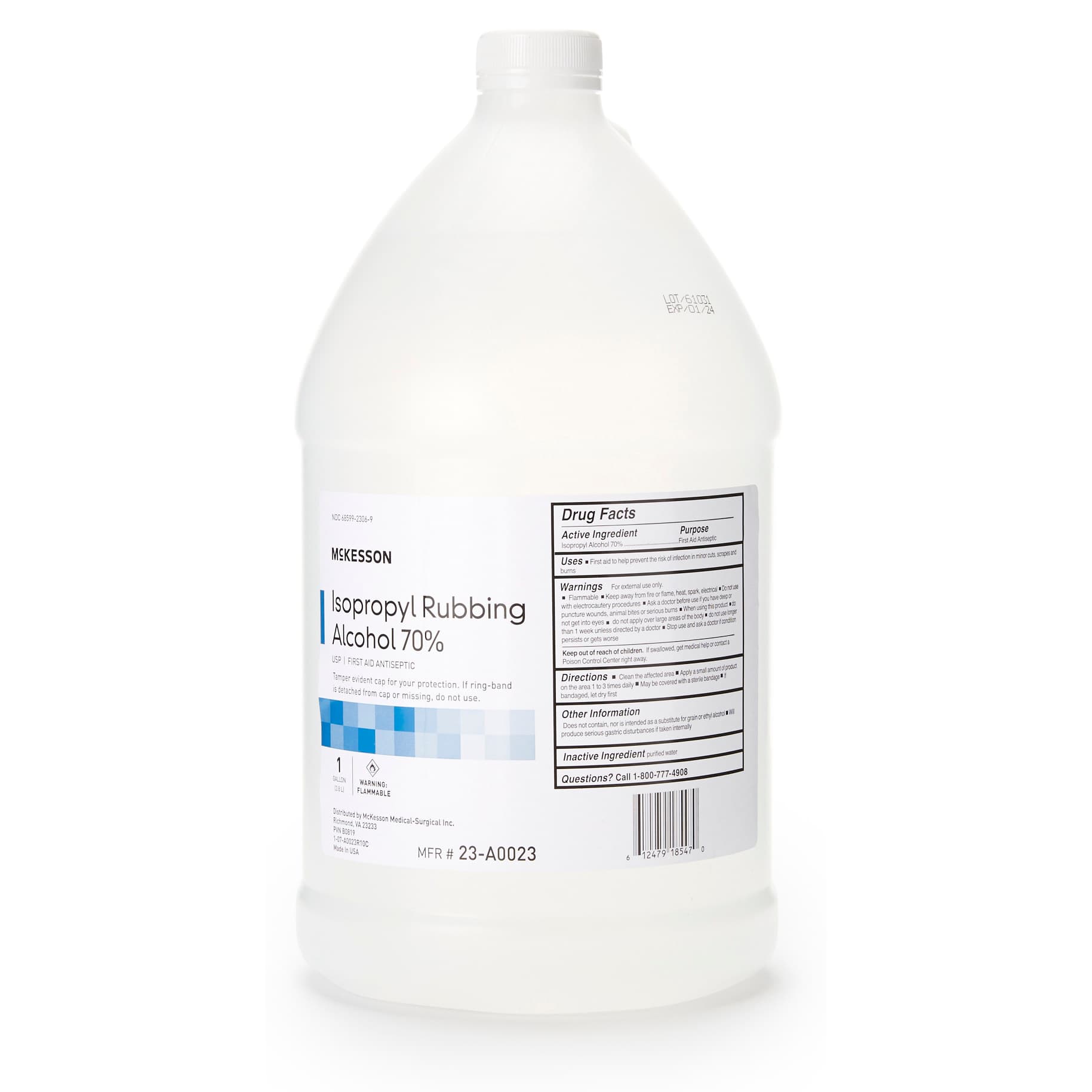 McKesson Isopropyl Rubbing Alcohol First Aid Antiseptic, 70% Strength, 1 Gallon - Case of 4 - Image 1