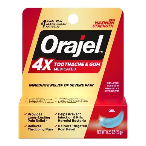 Orajel 4X Medicated For Toothache and Gum Gel, 25 oz - Case of 24 - Image 1