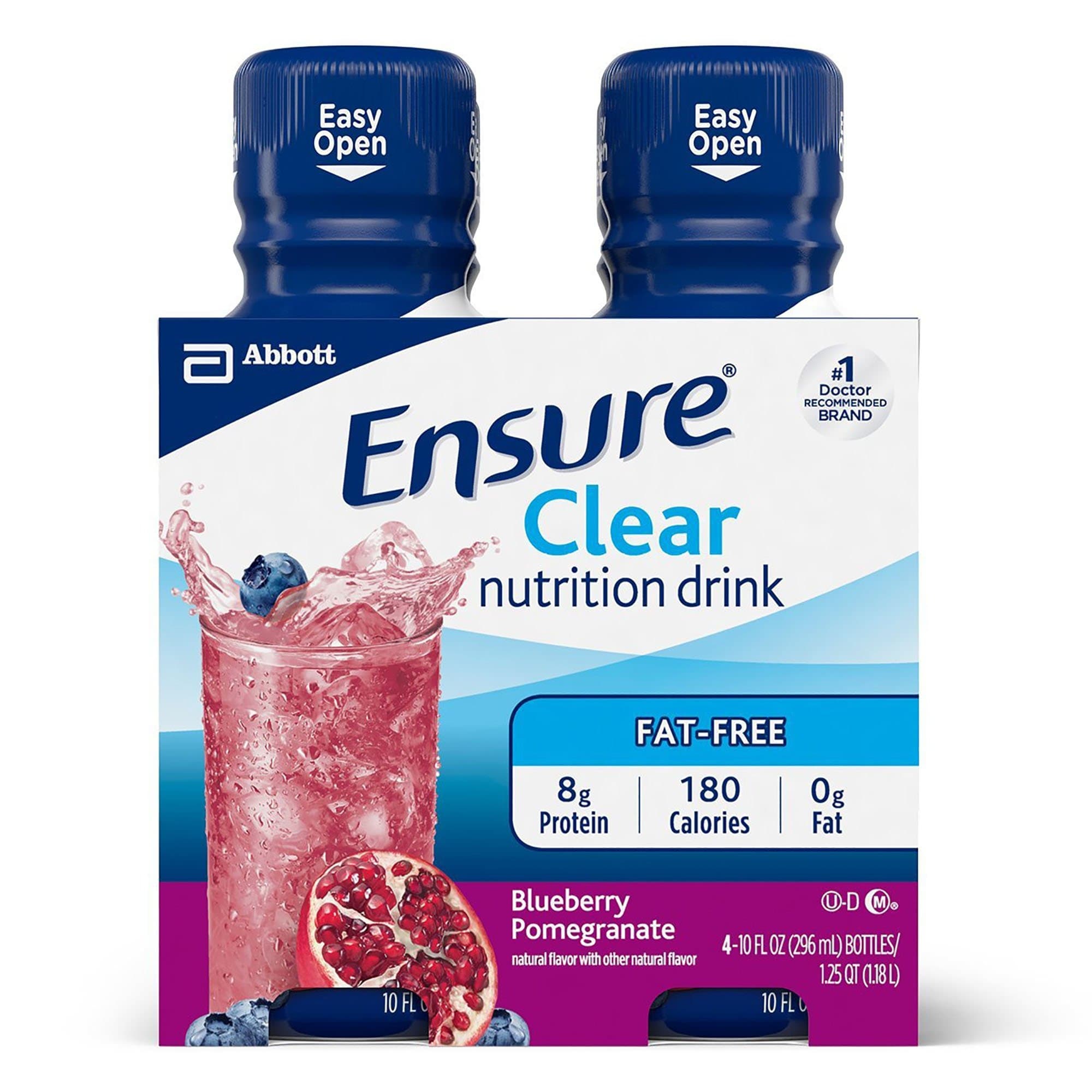 Ensure Clear Nutrition Drink, Blueberry Pomegrante, 10 oz - Package of 4 - Image 1