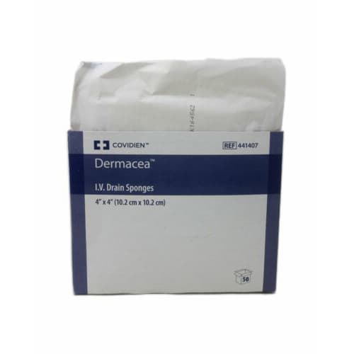 Covidien Dermacea Sterile Drain Sponge IV Dressing, 4 x 4 Inch - Box of 25 - Image 1