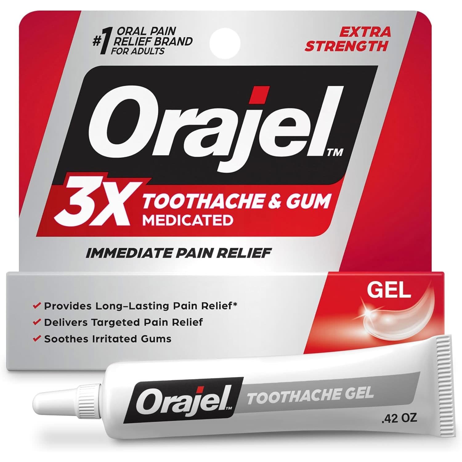 Orajel 3X Medicated Toothache & Gum Pain Gel - Each - Image 1