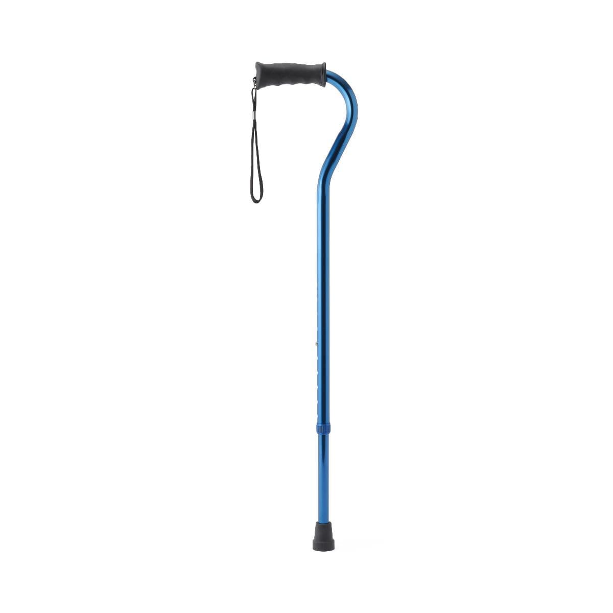 Medline Aluminum Offset Cane with Gel Grip, Blue - Each - Image 1