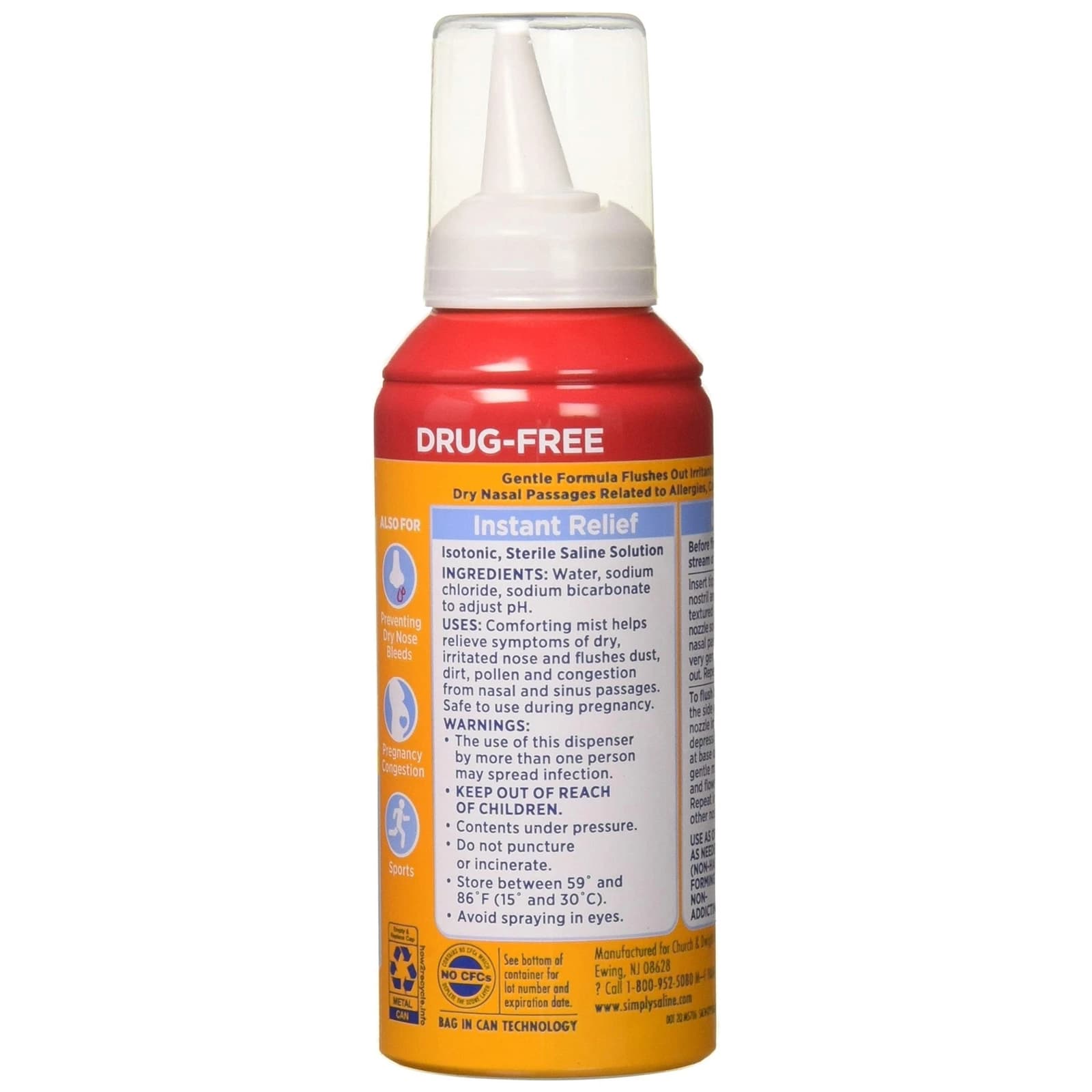 Church & Dwight Simply Saline Aerosol, 1.5 oz - Each - Image 2