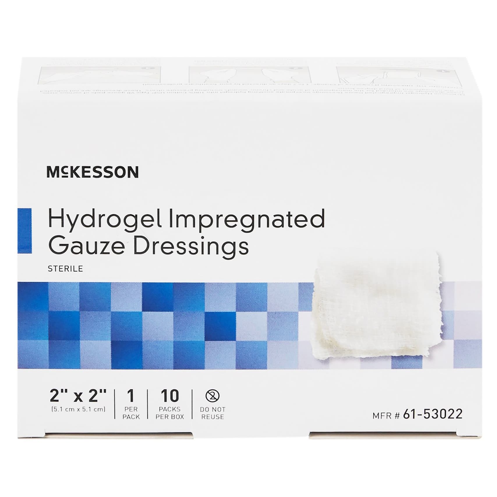 McKesson Hydrogel Gauze Dressing White Square Sterile - Image 2