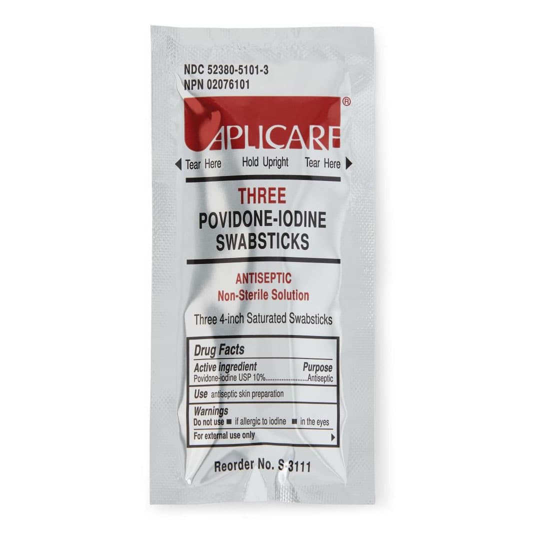 Aplicare Povidone-Iodine Impregnated Swabstick - Package of 3 - Image 1