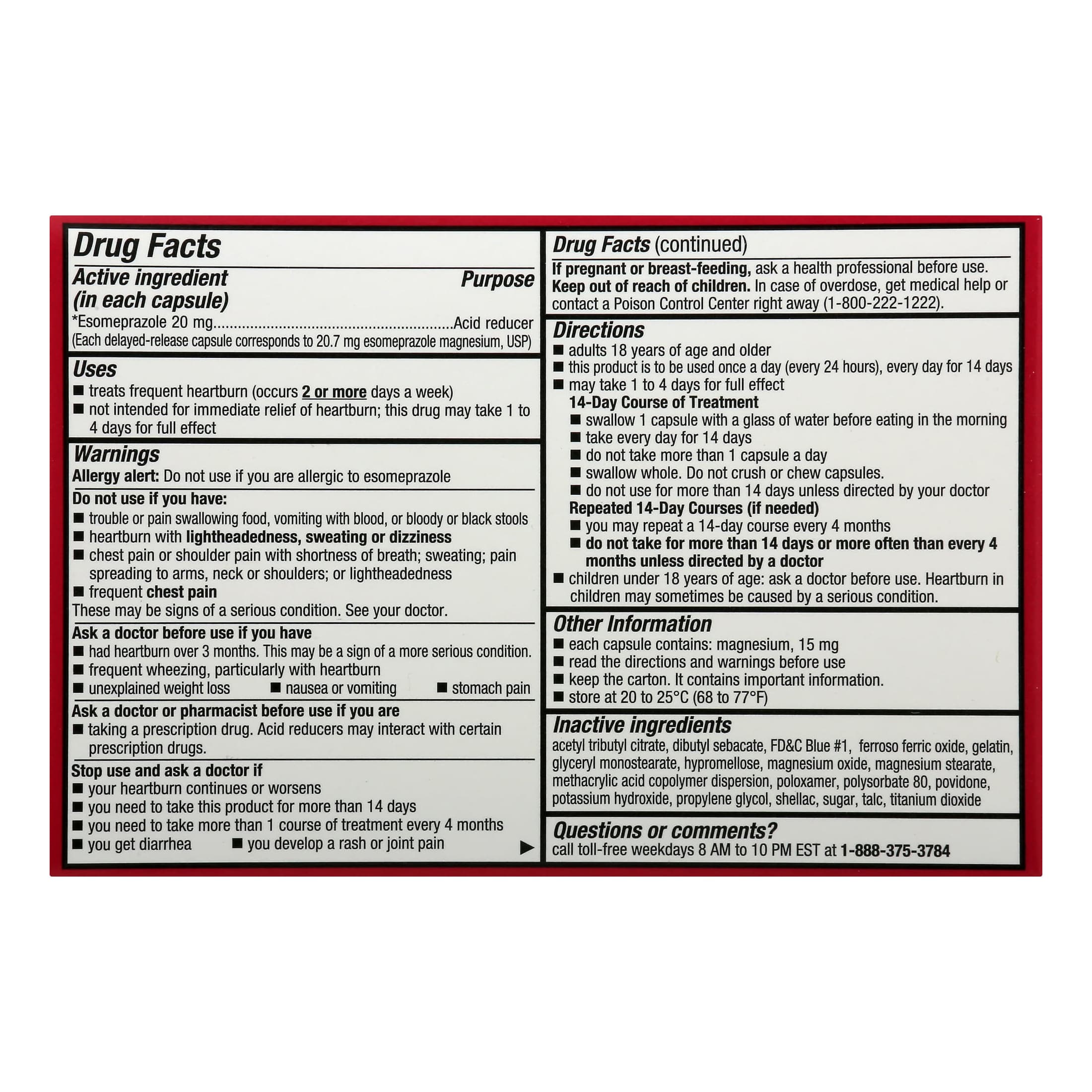 Leader Esomeprazole Magnesium Delayed-Release Acid Reducer Tablet, 20 mg - Pack of 42 Tablet - Image 3