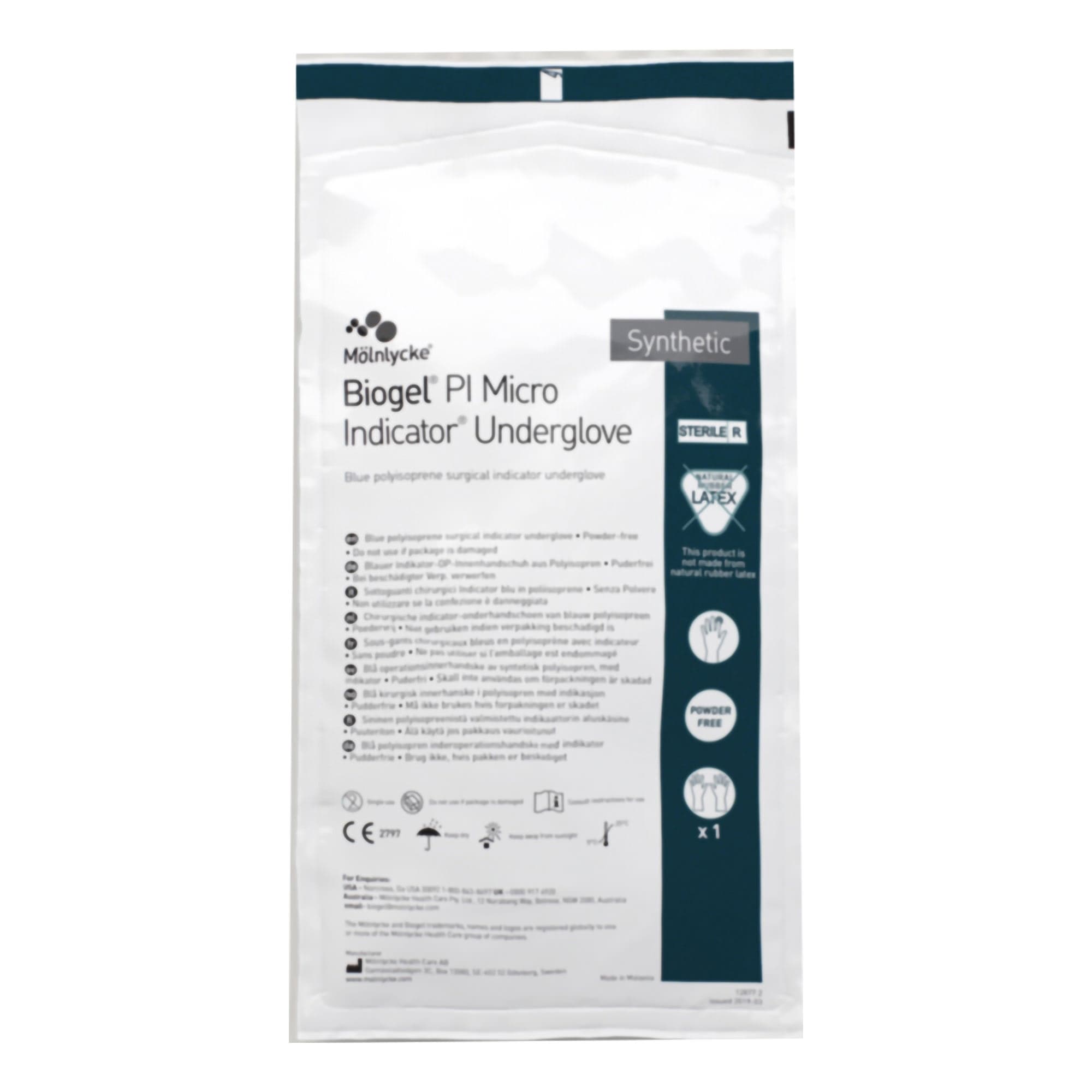 Molnlycke Healthcare Biogel PI Micro Indicator Underglove, Size 7.5 - Case of 400 - Image 1