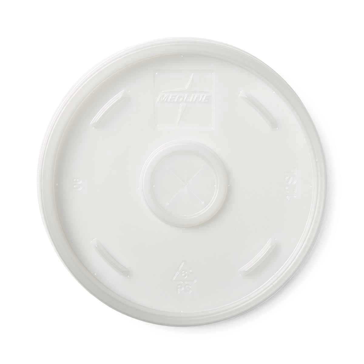 Medline Plastic Translucent Lid with Straw Slot