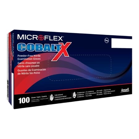 Microflex Cobalt x Powder-Free Nirile Exam Gloves, Large - Case of 1000 - Image 1