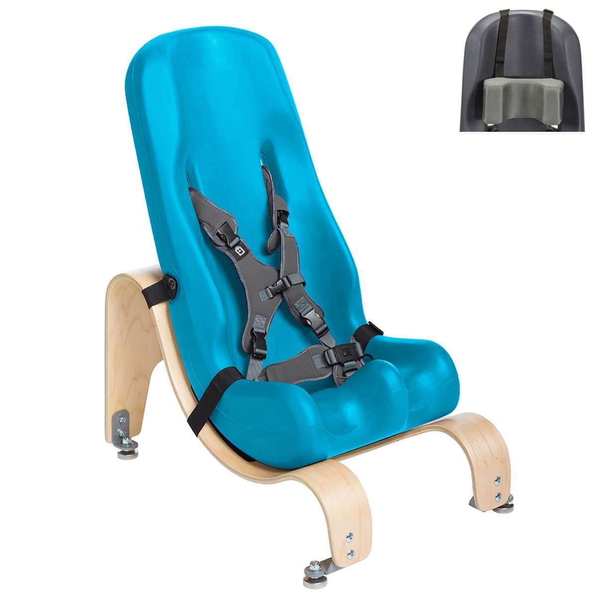 Special Tomato Sitter with Stationary Base, Size 1, Aqua, Headrest - Image 1
