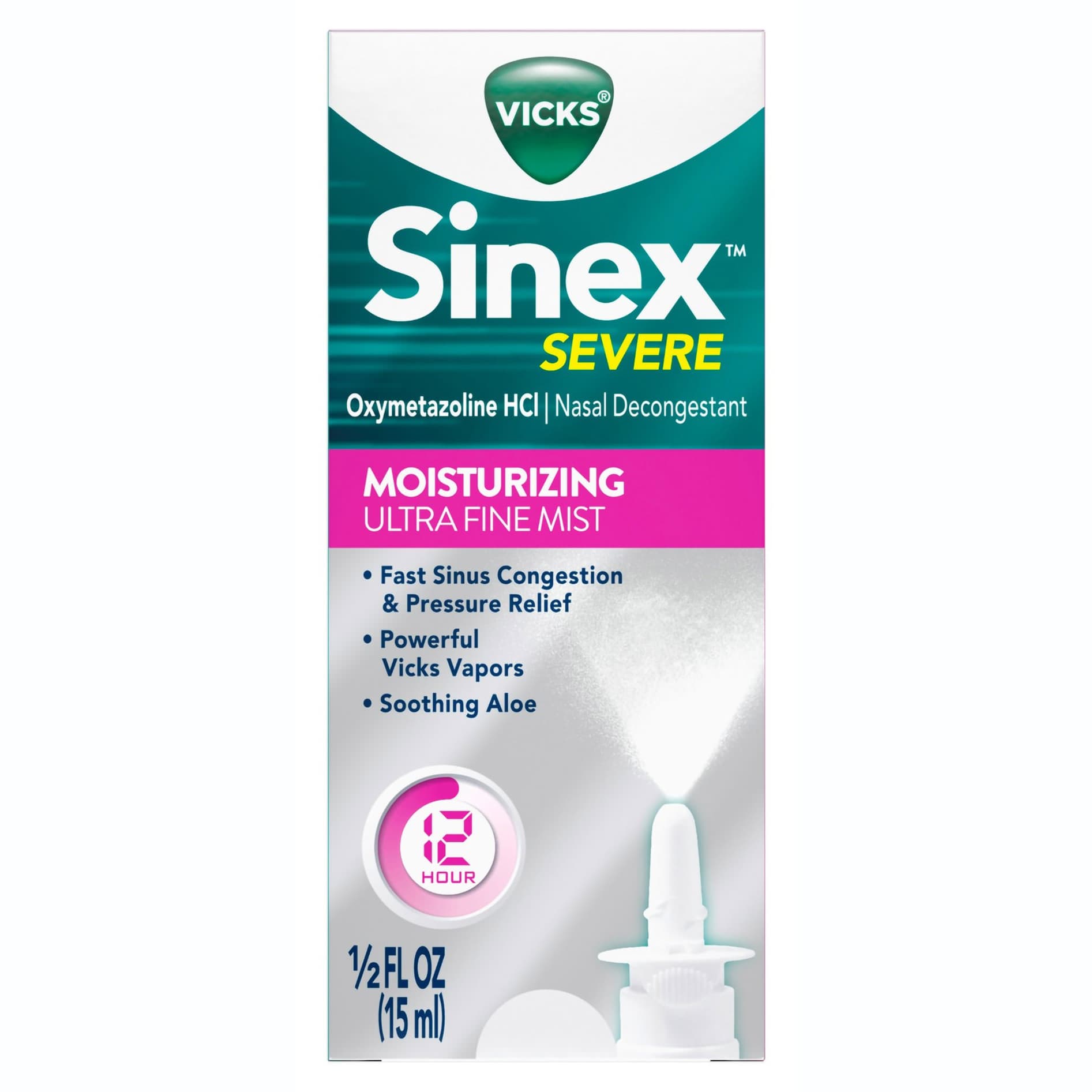Vicks Sinex Severe Ultra Fine Nasal Spray, 0.05 %, 0.5 oz - Each - Image 2
