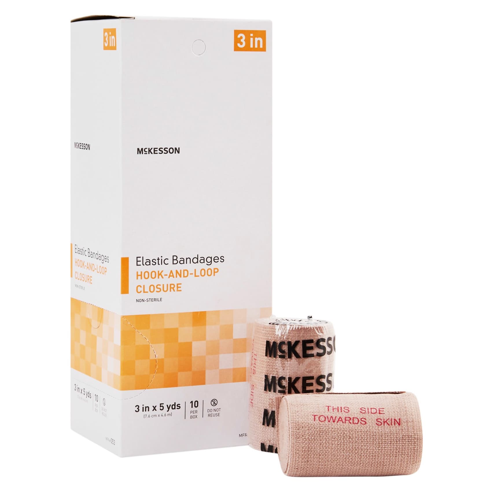 Mckesson Elastic Bandage 3 Inch x 5 Yard, Hook and Loop Closure, NonSterile - Box of 10 - Image 1