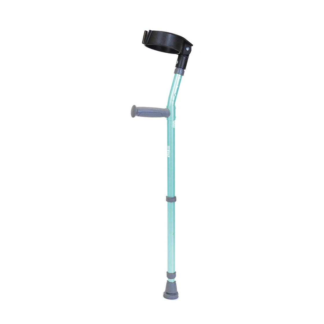 Walk Easy youth forearm height adjustable crutches with 3.5" full cuff (pair) - Seafoam green - Image 1