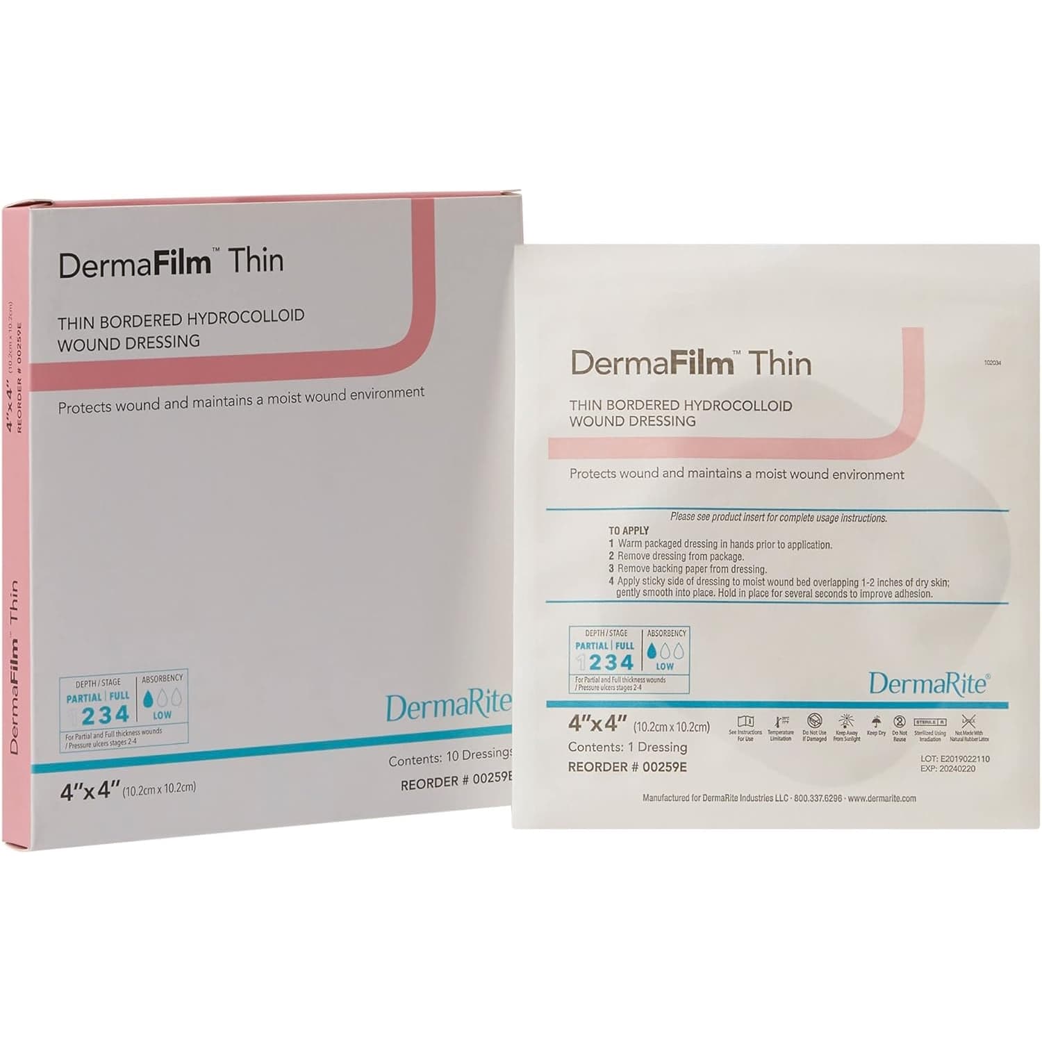 DermaFilm Thin Hydrocolloid Wound Dressing with Border