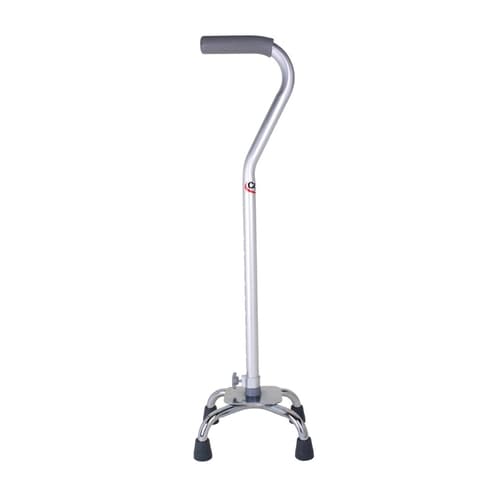 Carex Aluminum Small Base Quad Cane, Silver