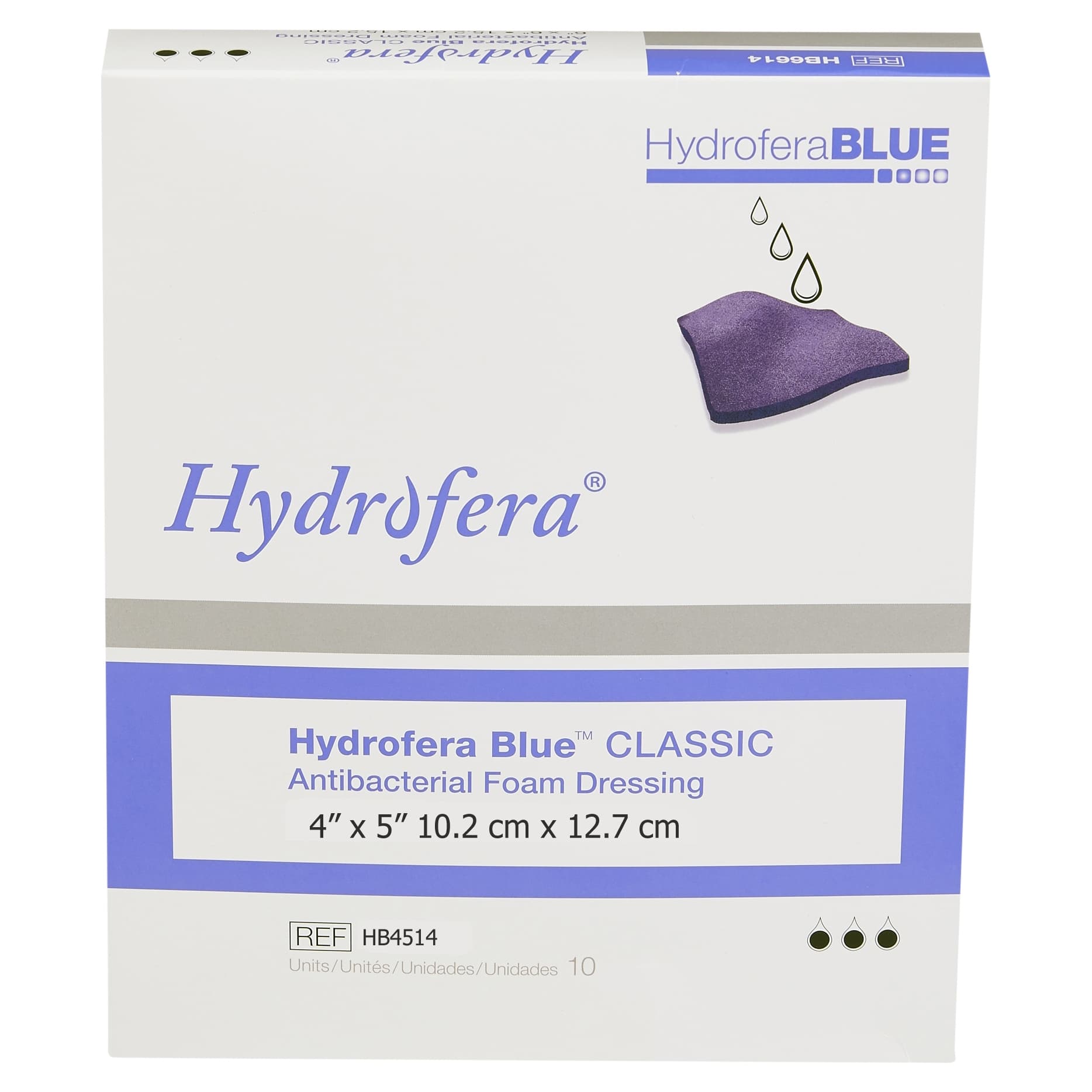 Hydrofera Blue Classic Antibacterial Foam Dressing, 4 x 5 Inch - Box of 10 - Image 1