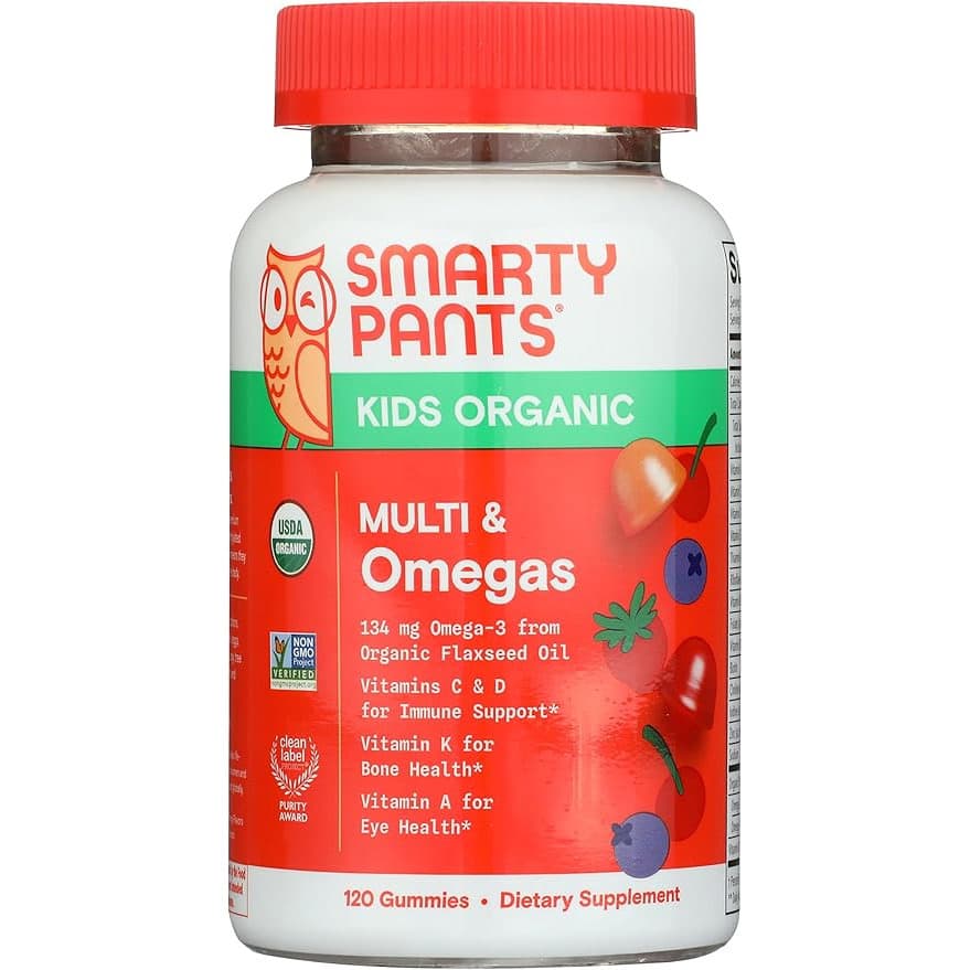 Smartypants Organic Kid's Multi & Omegas Gummy Vitamin - Bottle of 120 - Image 1