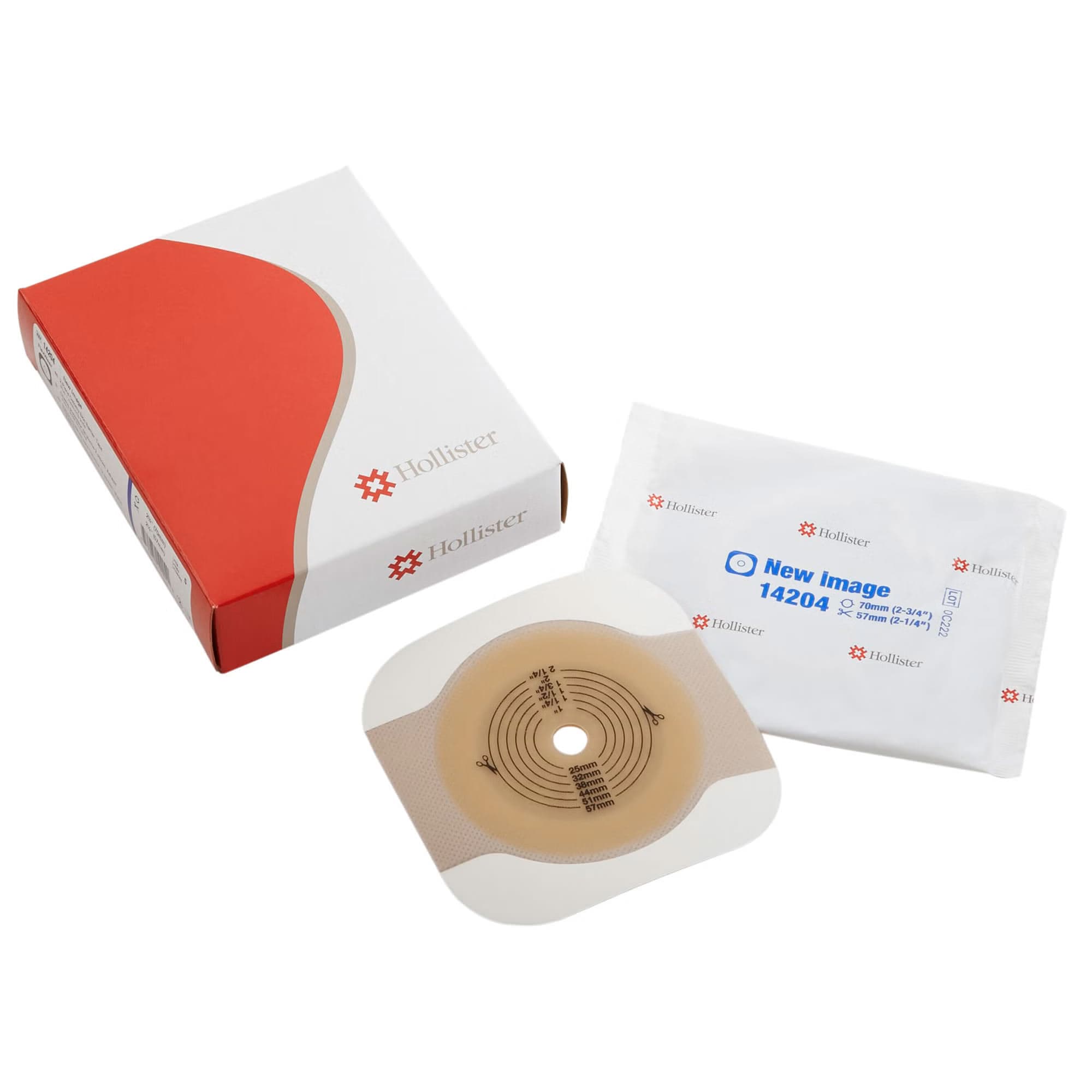 New Image Flat FlexWear Skin Barrier with Tape, 2-3/4 Inch Flange, Up to 2-1/4 Inch Stoma - Box of 5 - Image 1