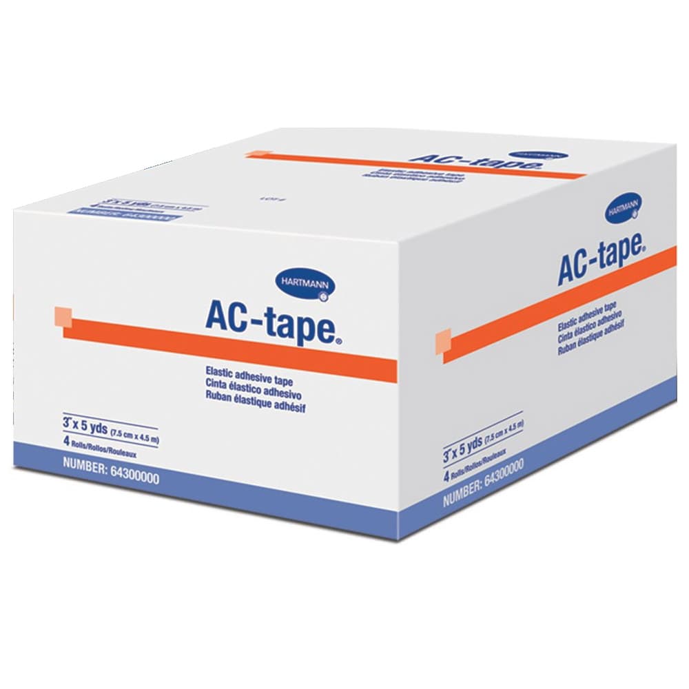AC-Tape Mid-Strength Athletic Tape, Tan, NonSterile, 3 Inch x 5 Yard - Box of 4 - Image 1